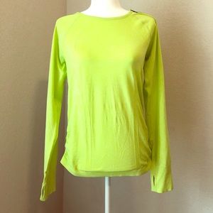 Athleta Fastest Track Top Sarah, size L lime green